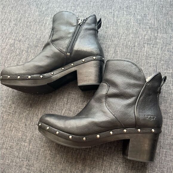 UGG Women's Cam II Leather and Sheepskin Booties Sz 10 - Picture 4 of 15